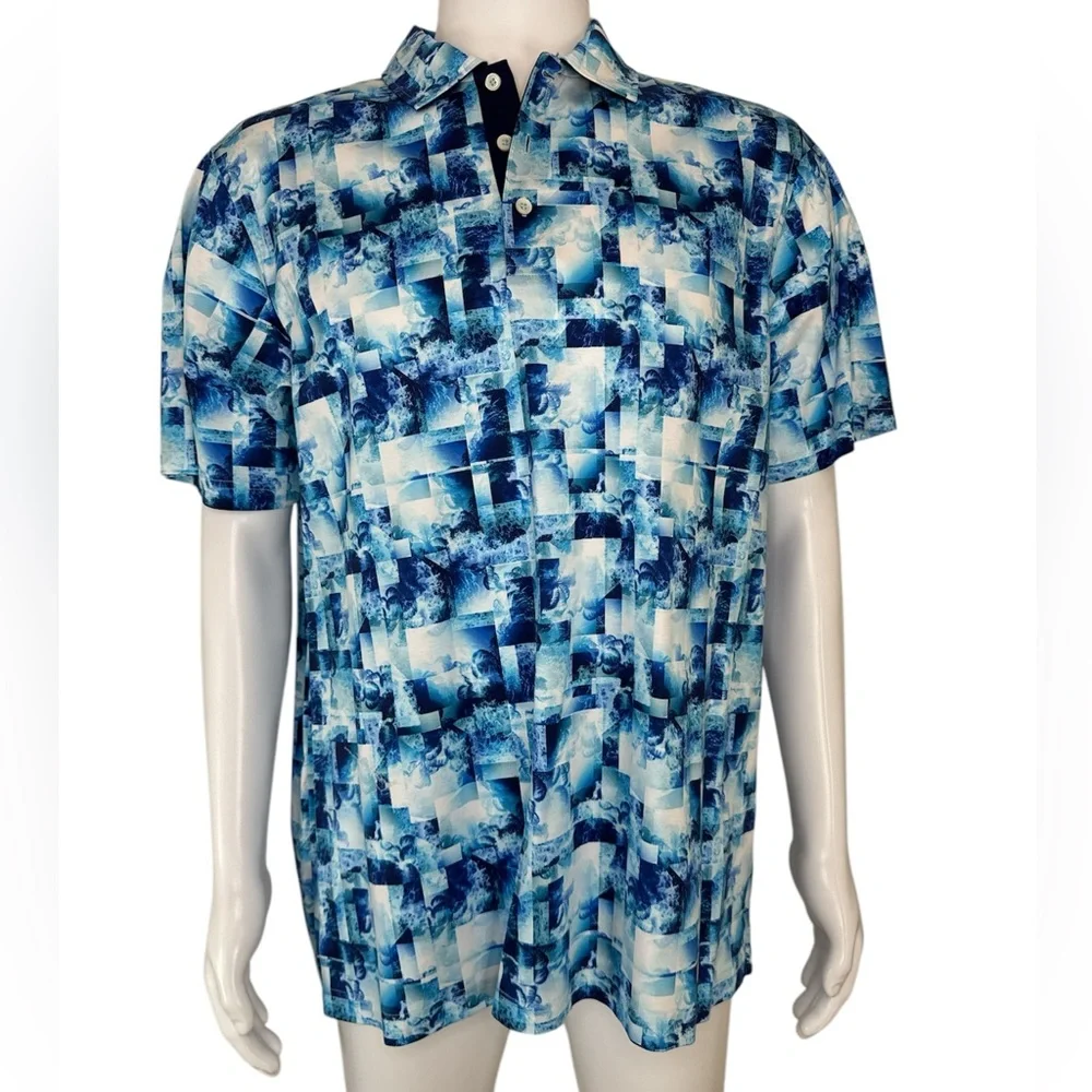 Bugatchi Hendrix Digital Tropical Print Pima Cotton Polo - Picture 5 of 11